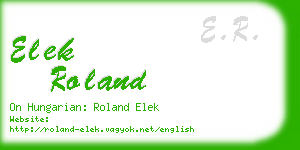 elek roland business card
